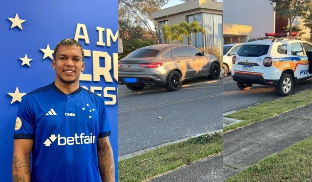 Jogador do Cruzeiro, Gabriel Veron bate o carro em BH