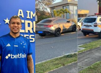 Jogador do Cruzeiro, Gabriel Veron bate o carro em BH