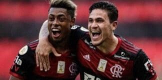 Bruno Henrique e Pedro, em campo