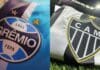 Montagem com os escudos do grêmio e do Atlético