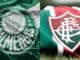 Montagem com os escudos do Palmeiras e do Fluminense