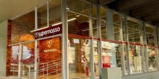 Foto da fachada do Supernosso, supermercado de Belo Horizonte