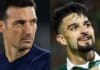 Treinador da Seleção Argentina, Scaloni, e Flaco Lopez