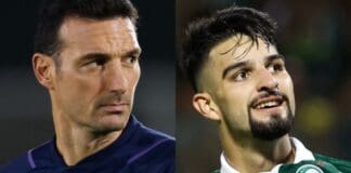 Treinador da Seleção Argentina, Scaloni, e Flaco Lopez