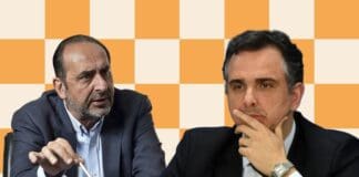 Alexandre Kalil e Rodrigo Pacheco em posições opostas