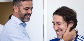 Artur Jorge e o goleiro Cássio