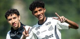 Jovens da base do Santos, Robinho Jr e Gabriel Bontempo