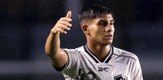 Kadu, jogador do Botafogo em campo