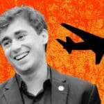 Nikolas Ferreira fala sobre usar jatinho de Daniel Vorcaro Nikolas Ferreira com a foto de um jatinho ao fundo