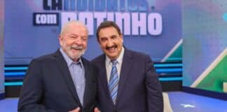 Lula e Ratinho em entrevista no SBT
