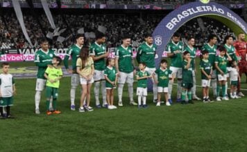 Time o Palmeiras em campo