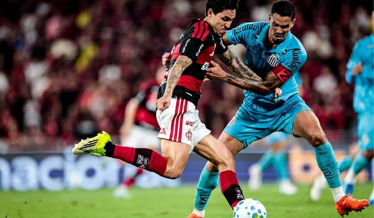 Pedro e Ze Ivaldo se enfrentam em jogo do Flamengo e Santos