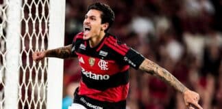 Pedro após fazer go no Flamengo