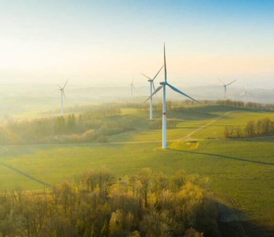 Campo de energia eólica