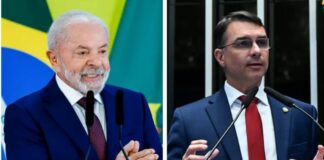Lula e Flávio Bolsonaro