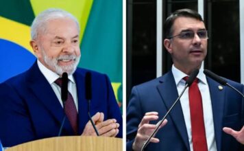 Lula e Flávio Bolsonaro