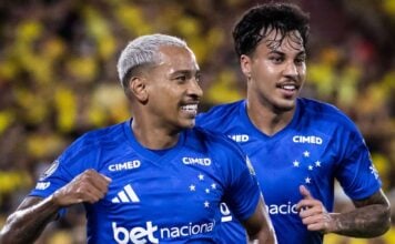 Matheus Pereira em campo com Kaio Jorge no Cruzeiro