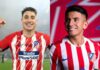 o meia Thiago Almada e o zagueiro José Giménez