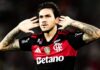 Pedro em campo no Flamengo após gol