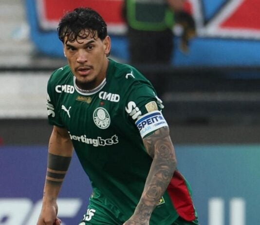 O jogador Gustavo Gómez, da SE Palmeiras