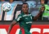 O jogador Jhon Arias, da SE Palmeiras, em jogo