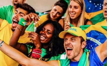 Brasileiros torcendo na Copa do Mundo