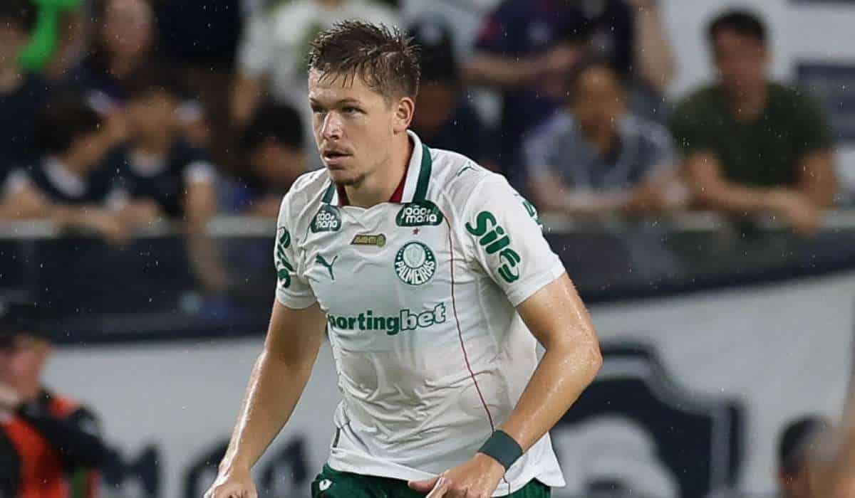 O jogador Bruno Fuchs, da SE Palmeiras, em jogo