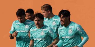 jogadores do palmeiras em treinamento
