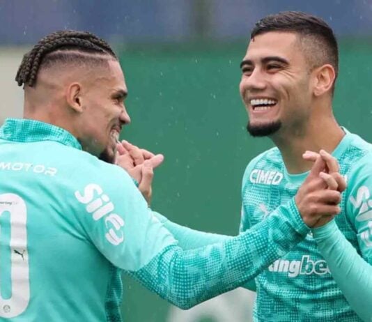 Paulinho e Andreas Pereira em treino