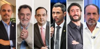 Simões, Patrus, Roscoe, Cleitinho, Gabriel e Kalil