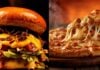 hambúrguer e pizza