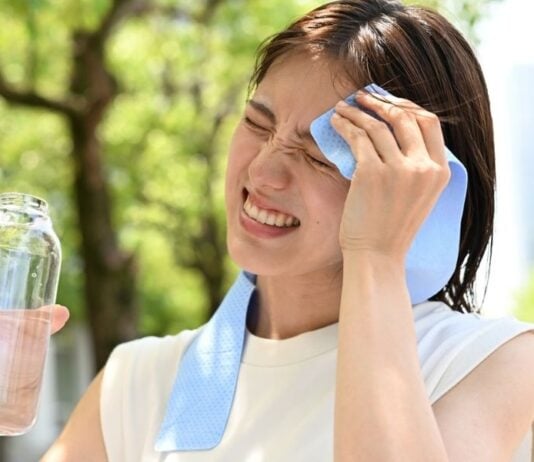 Calor, sol quente e água